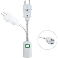 Adaptador de Casquillo E27 con Interruptor Convertidor Universal de EU Enchufe Bombilla Portalámparas E27 Alimentación…
